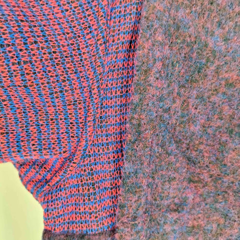 プランテーション Plantation 90-2000s ウールナイロン リバーシブル 異素材切替 ショールカラーコート レディース JPN:M